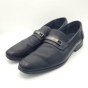 Calvin Klein Slip-on Black Dress Shoes Leather Loafers Jameson men's Size 10.5